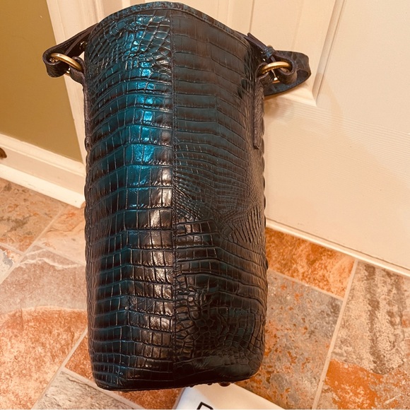 🌴SALE! HARD TO FIND! Brahmin Croc Embossed Leather Green Medium Asher Melbourne! - Picture 6 of 13